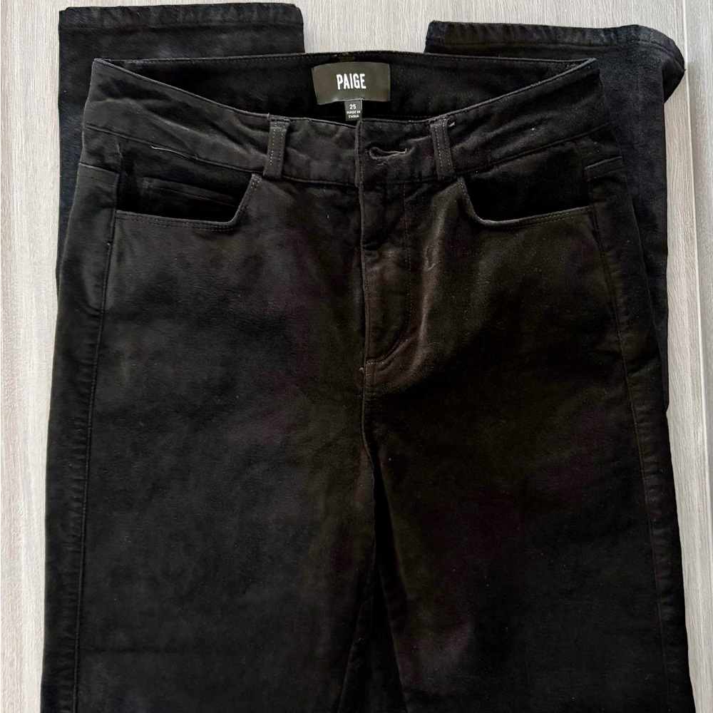 PAIGE Women's Black Straight Leg Pants